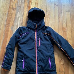 Sunice Black Jacket with Purple and Orange Accents. Girls size 14.